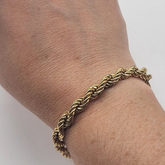 Monet Jewelry - VTG Monet Gold Tone Rope Chain Bracelet